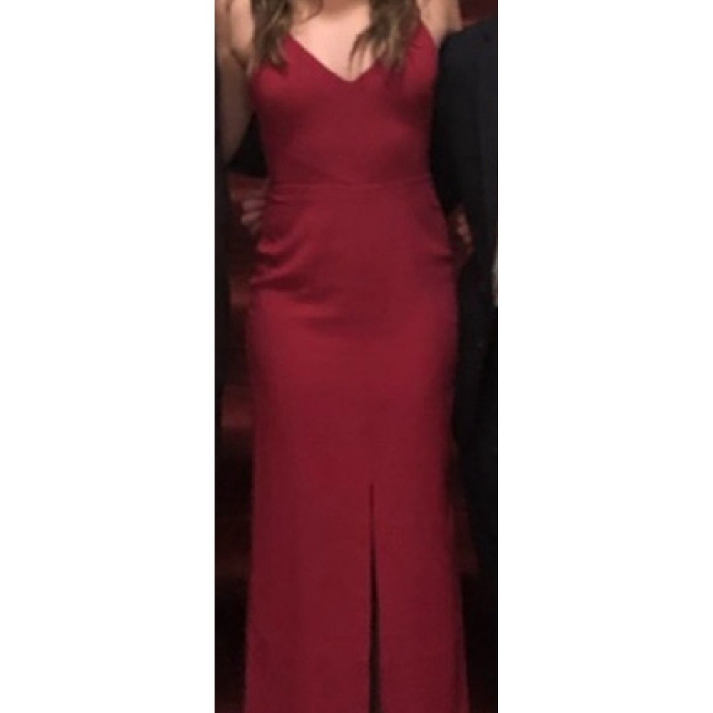 Likely Lined Dress 0 Pink Maxi Dress Slit Front Gown Party Bridesmaid‎ V Veck